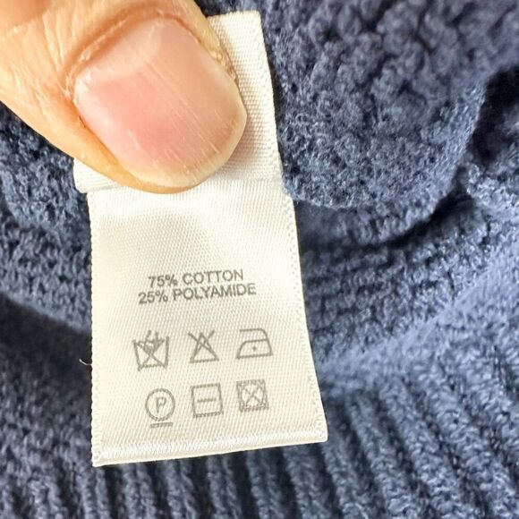 Sibel Saral Crewneck Sweater Size XS Navy Italian Yarn Classic Timeless Nautical - Picture 4 of 5